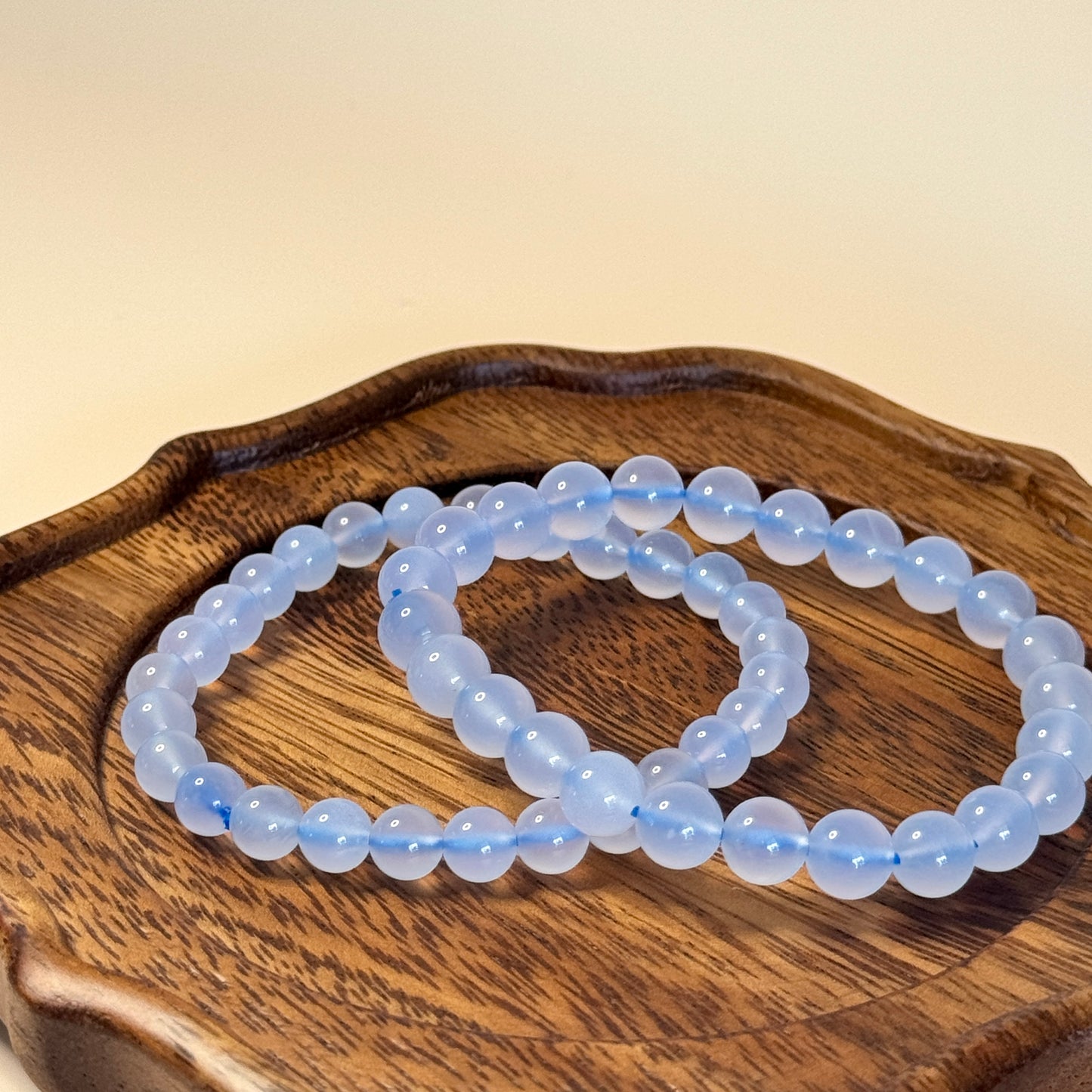 Blue Chalcedony Bead Bracelets🦋– A Serene Touch of Elegance🦋